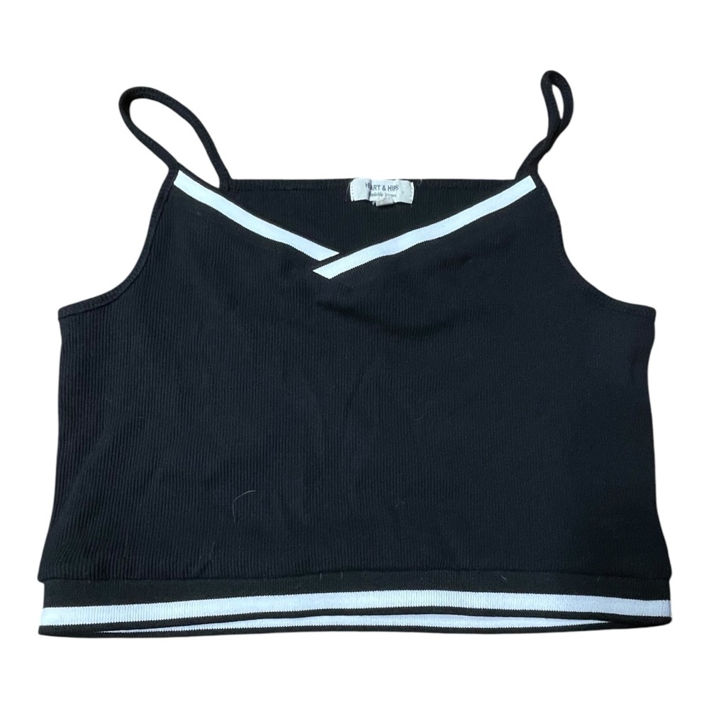 Black and White Striped Crop Top